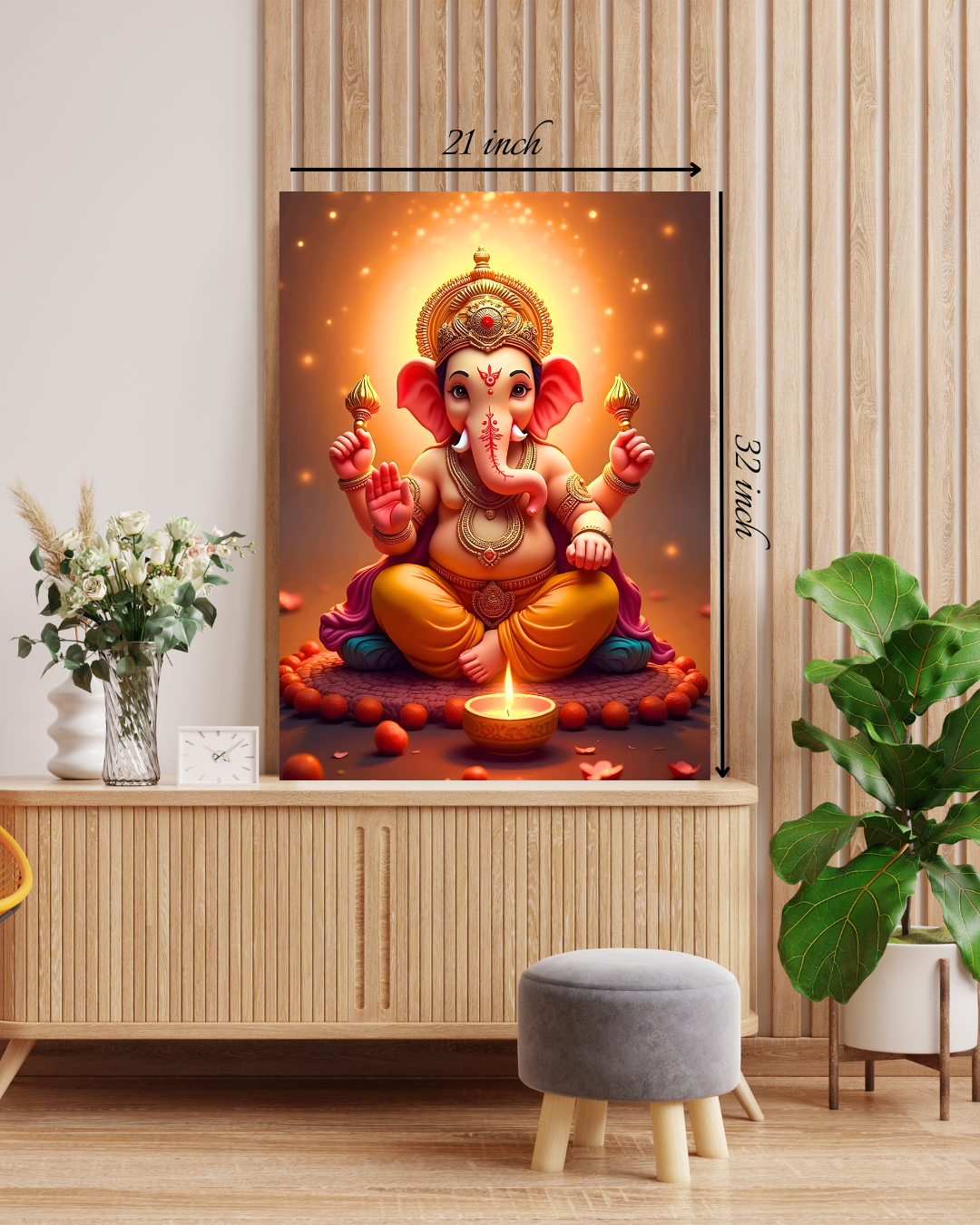 Lord Ganesha Canvas Print – High Quality Hindu God Wall Art