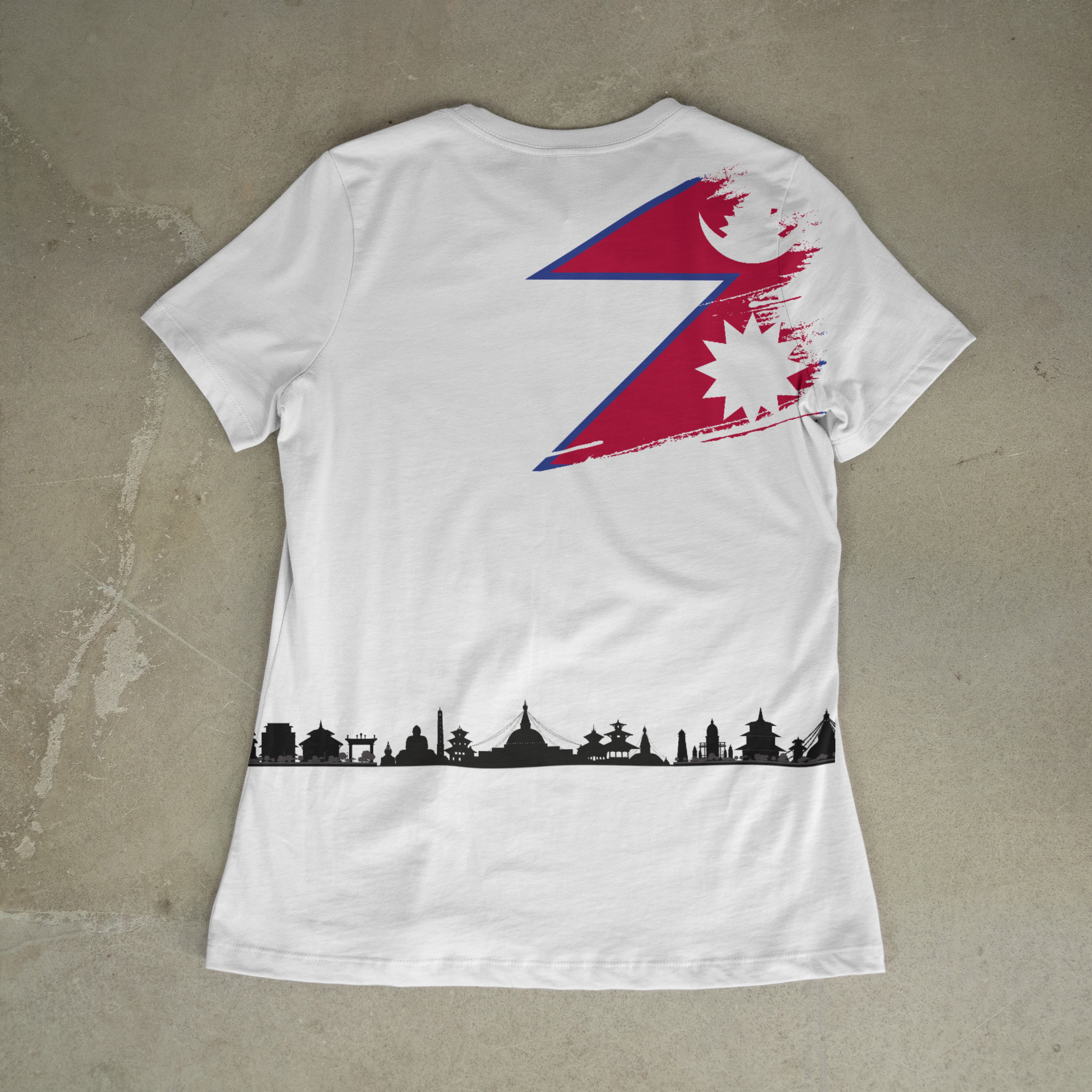 Nepal Heritage Skyline – Nepali Printed T-Shirt in Australia