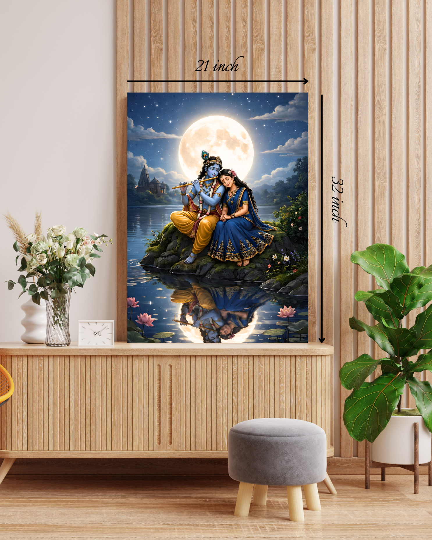 Enchanting Radha Krishna Canvas Print – High Quality Wall Art