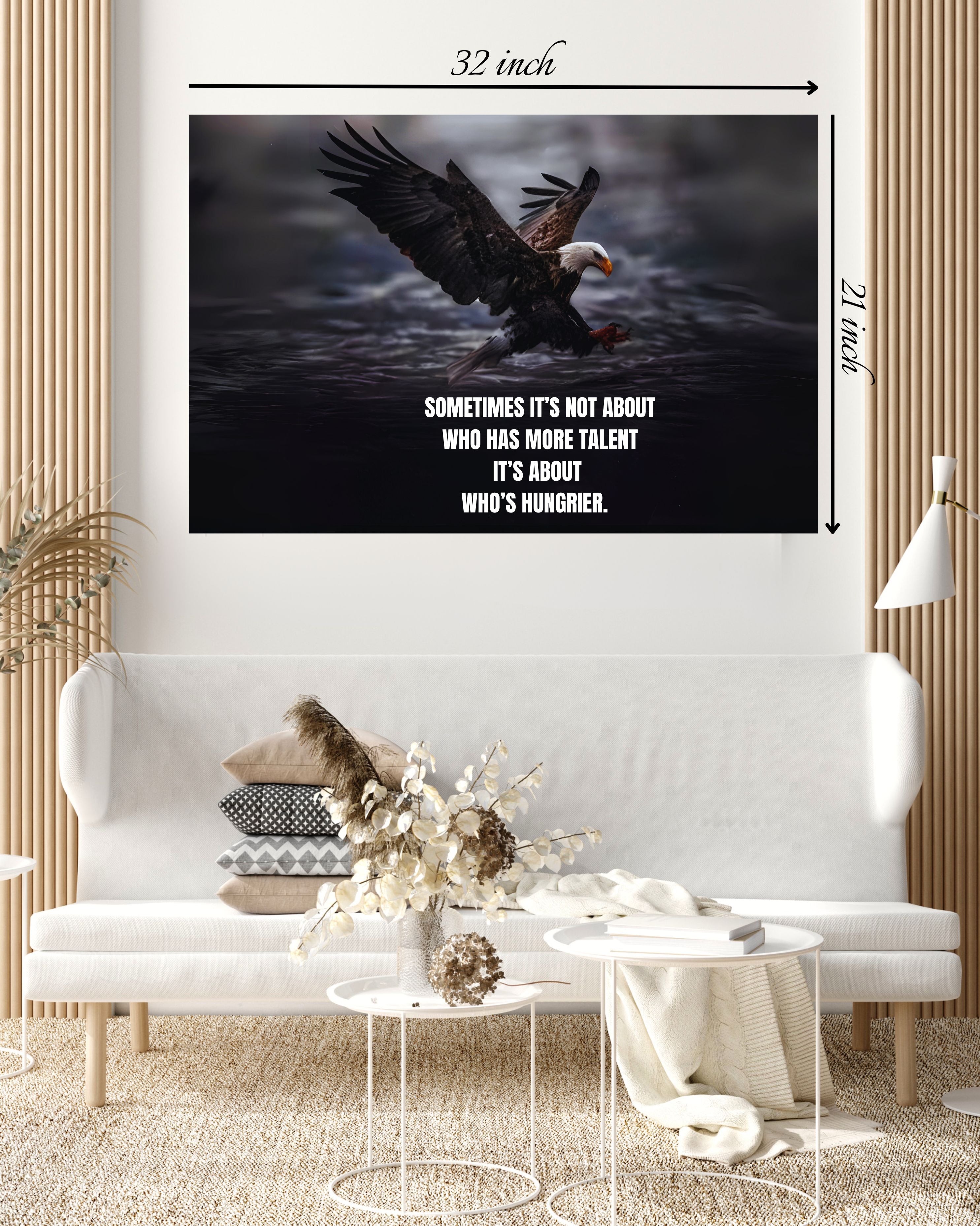 Sometimes it's Not About Who Has More Talent It’s About Who’s Hungrier Motivational Quote – High Quality Wall Art