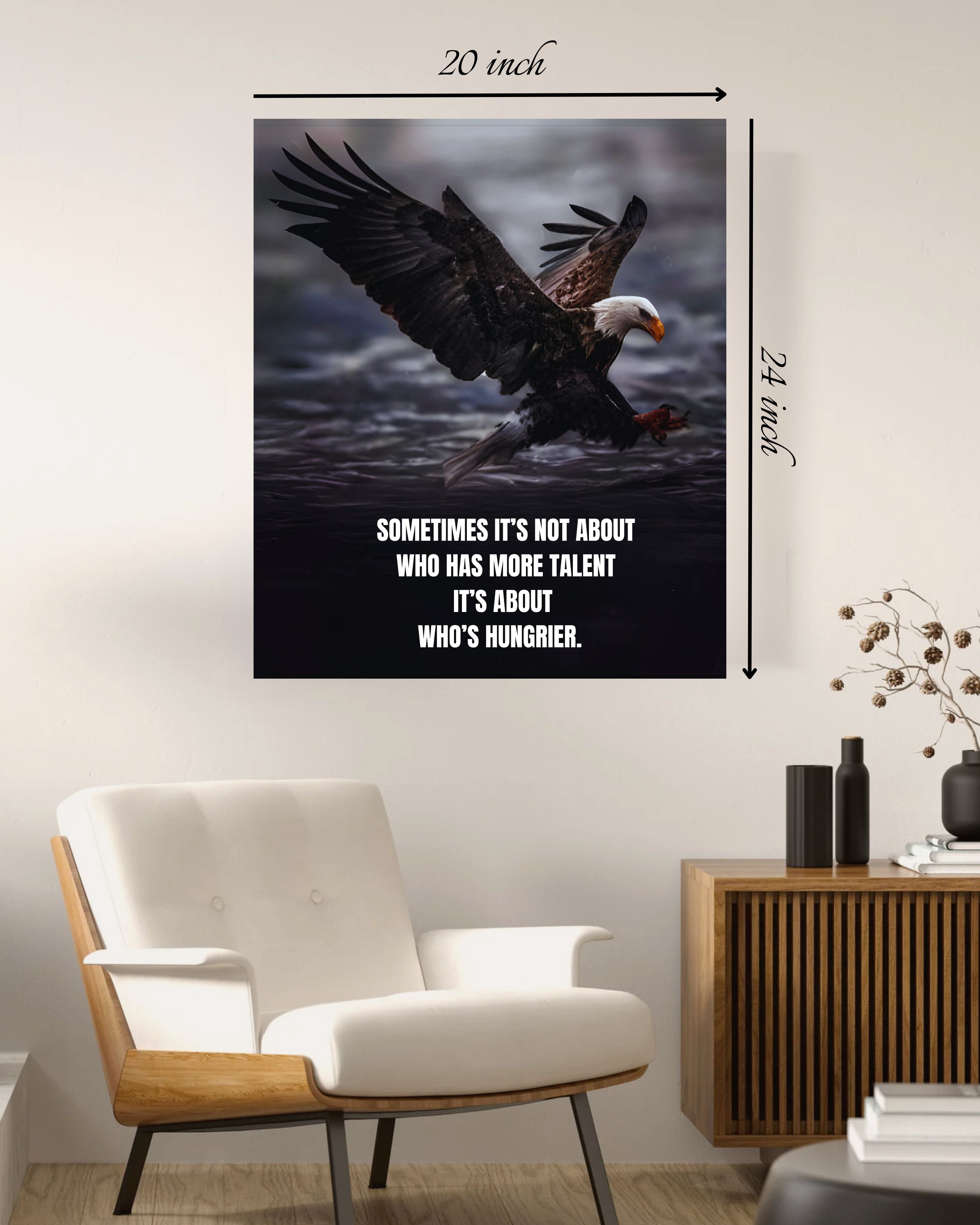 Sometimes it's Not About Who Has More Talent It’s About Who’s Hungrier Motivational Quote – High Quality Wall Art