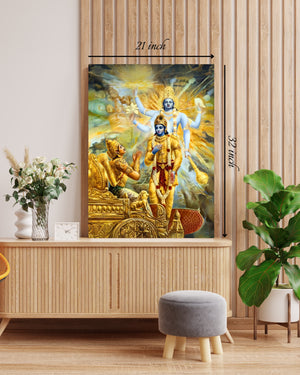Bhagvad Gita Krishna Arjun Canvas Print Wall Art