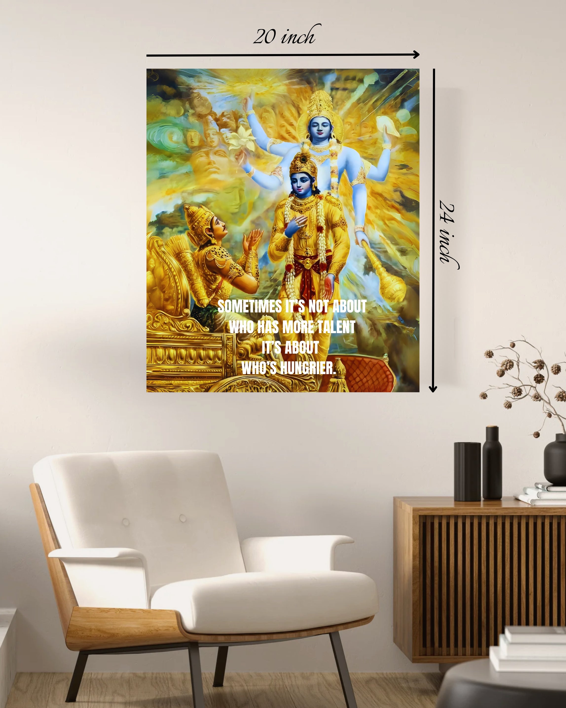 Bhagvad Gita Krishna Arjun Canvas Print Wall Art