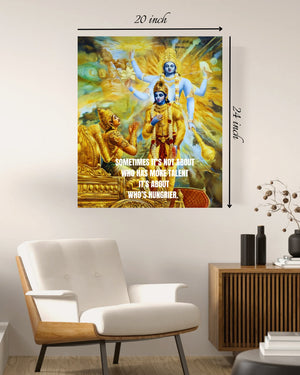 Bhagvad Gita Krishna Arjun Canvas Print Wall Art