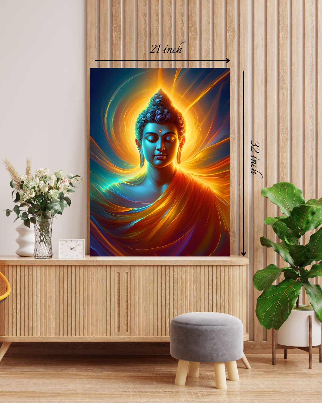 Radiant Buddha Canvas Print – High Quality Hindu God Wall Art