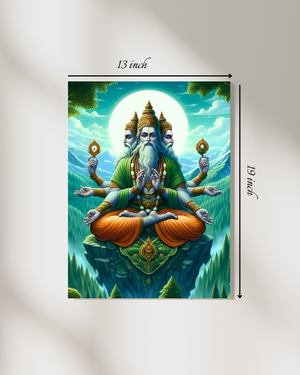 Brahma Spiritual Canvas Print – High Quality Hindu God Wall Art