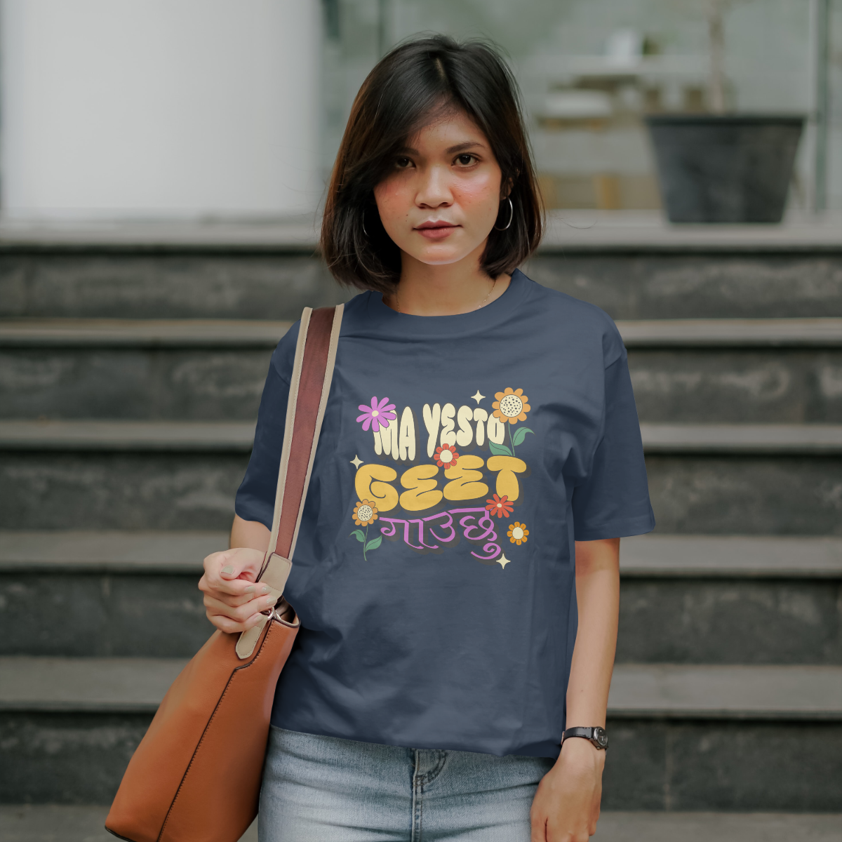 Ma Yesto Geet Gauchu – Nepali Printed T-Shirt in Australia