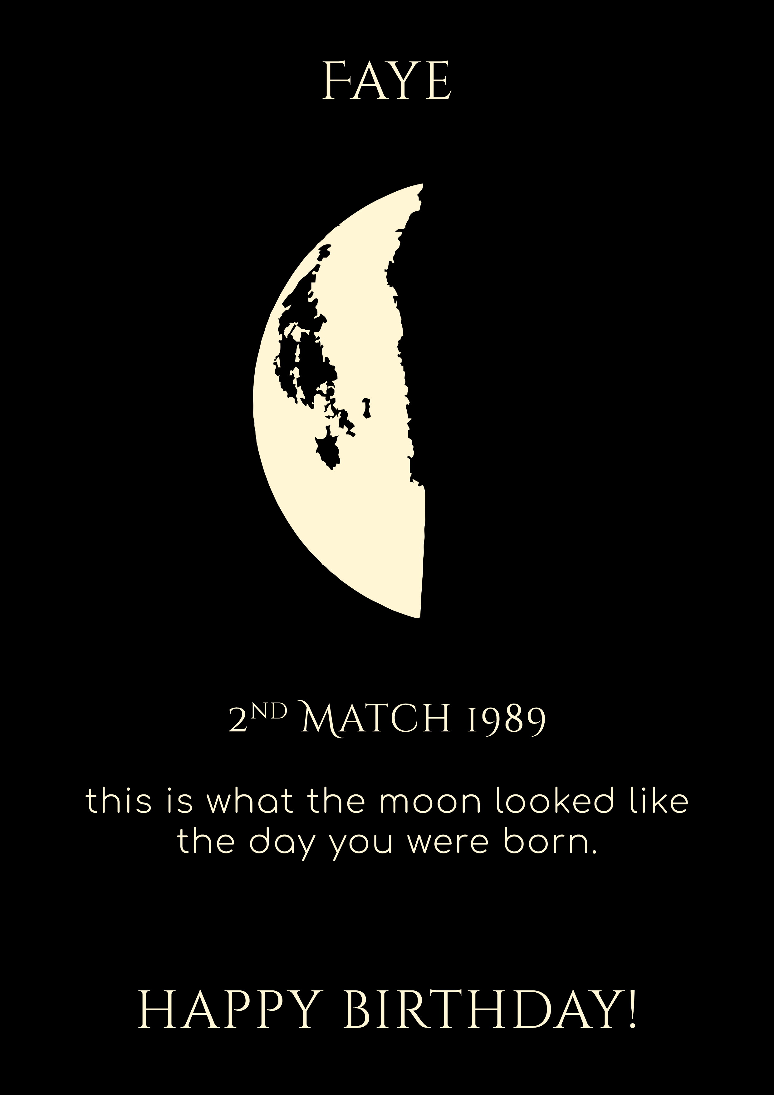 Custom Moon Phase Print - Personalized with Your Special Date and Message