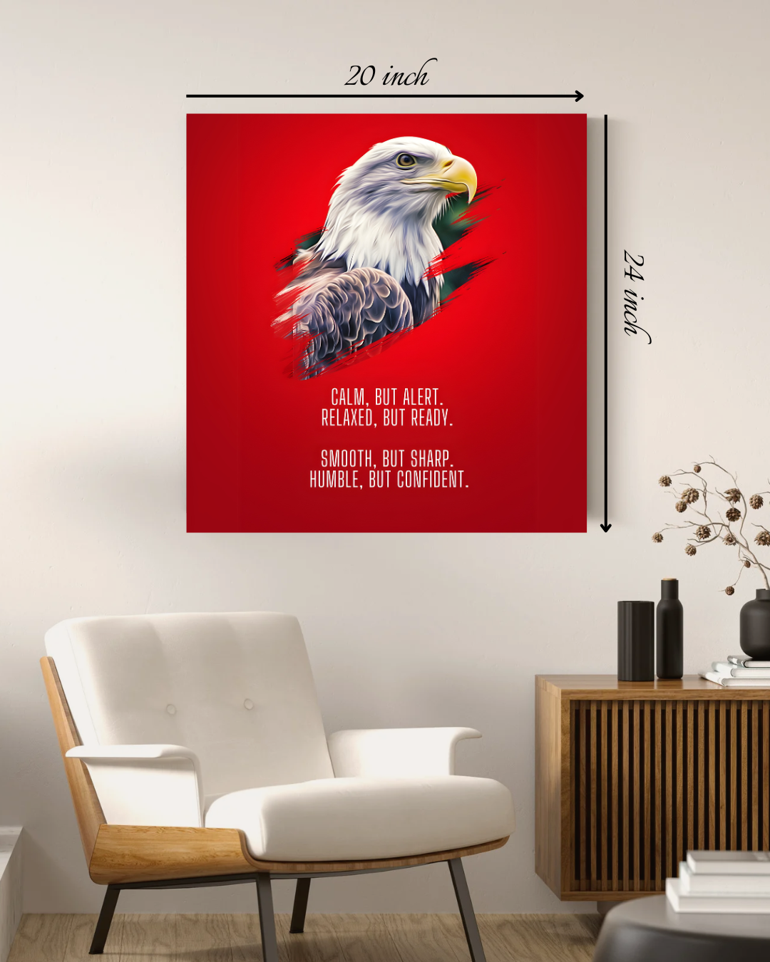 "Eagle Wisdom: Motivational Spirit" Motivational Quote Canvas Print – High Quality Wall Art