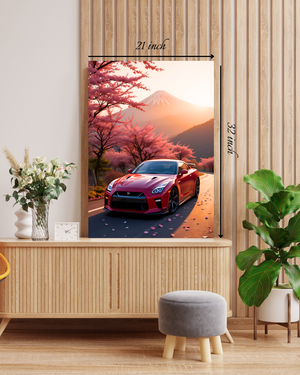 Car in Cherry Blossom Canvas Print – High Quality Canvas Print