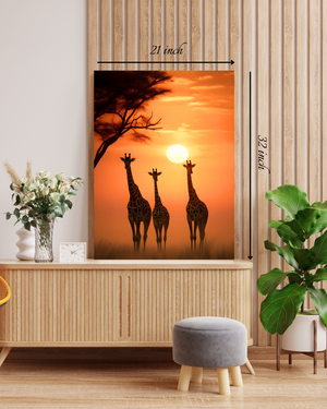 Giraffe Sunset Canvas Print – Beautiful Nature Canvas Print