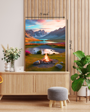 Campfire Landscape Canvas Print – Beautiful Nature Canvas Print