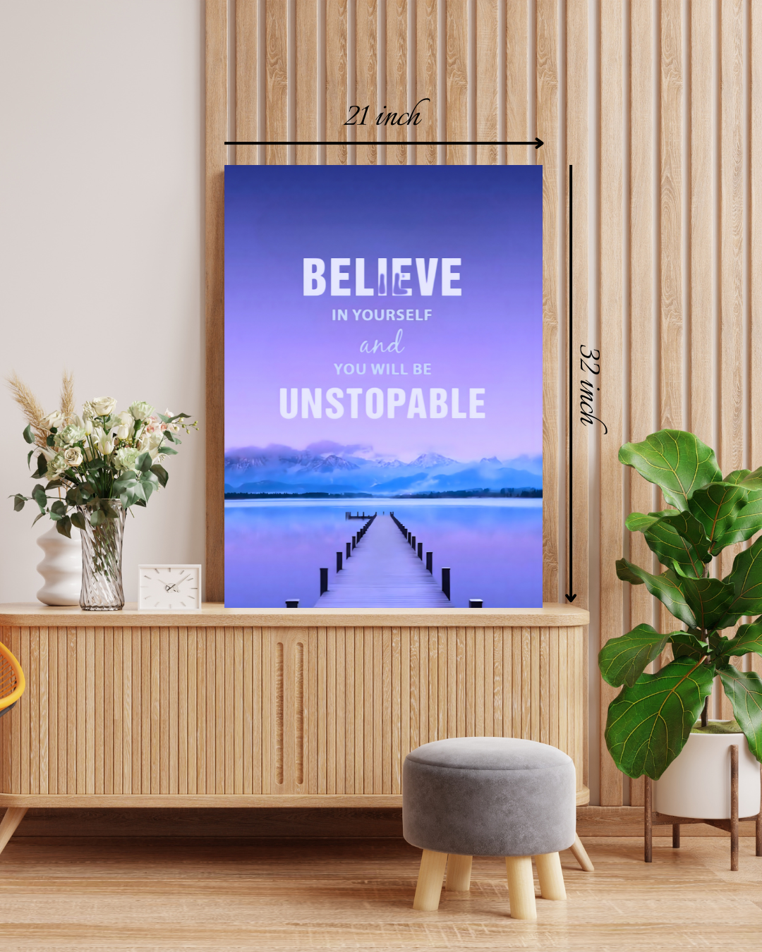 "Believe in Yourself" Motivational Quote – High Quality Wall Art