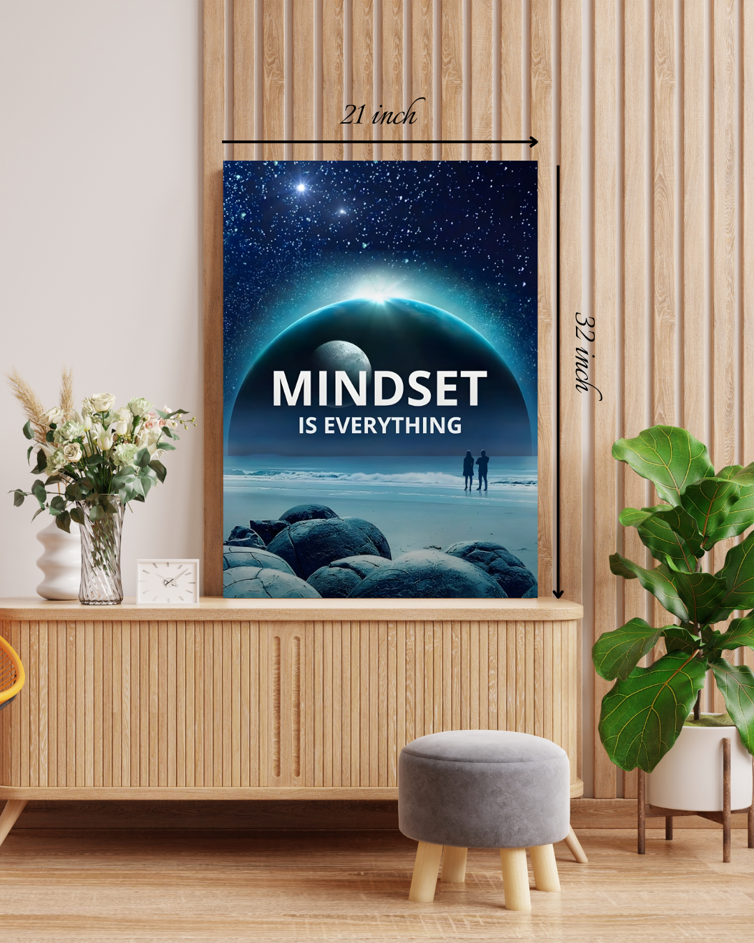 "Mindset Is Everything" Motivational Quote – High Quality Wall Art