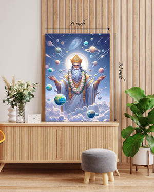 Bramha : Celestial Creator Canvas Print – High Quality Hindu God Wall Art