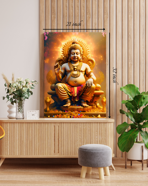 Lord Kuber Canvas Print – High Quality Hindu God Wall Art