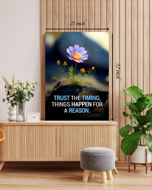 "Trust the Timing" Motivational Quote – High Quality Wall Art