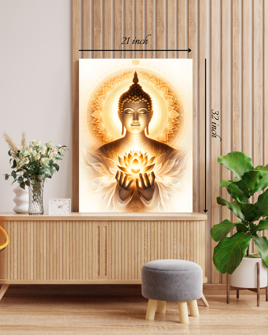 Divine Lord Buddha Canvas Print – High Quality Hindu God Wall Art