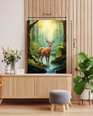 Deer In Forest Canvas Print – Beautiful Nature Canvas Print