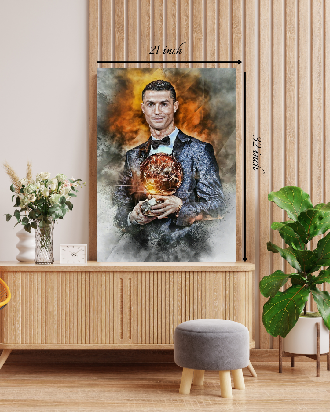 Cristiano Ronaldo Winning Ballon d'Or Canvas Print – High Quality Wall Art