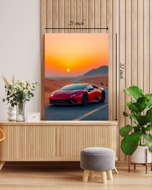 Desert Sunset Racer Car Canvas Print – High Quality Canvas Print