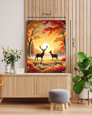 Deer in Autumn Forest Canvas Print – Beautiful Deer Canvas Print
