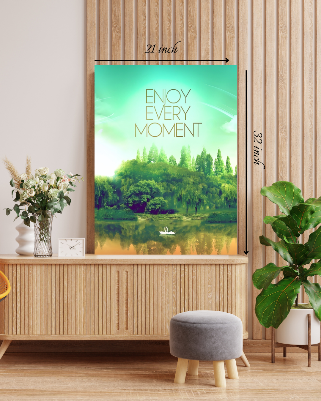 "Enjoy Every Moment" Canvas Print Motivational Quote – High Quality Wall Art