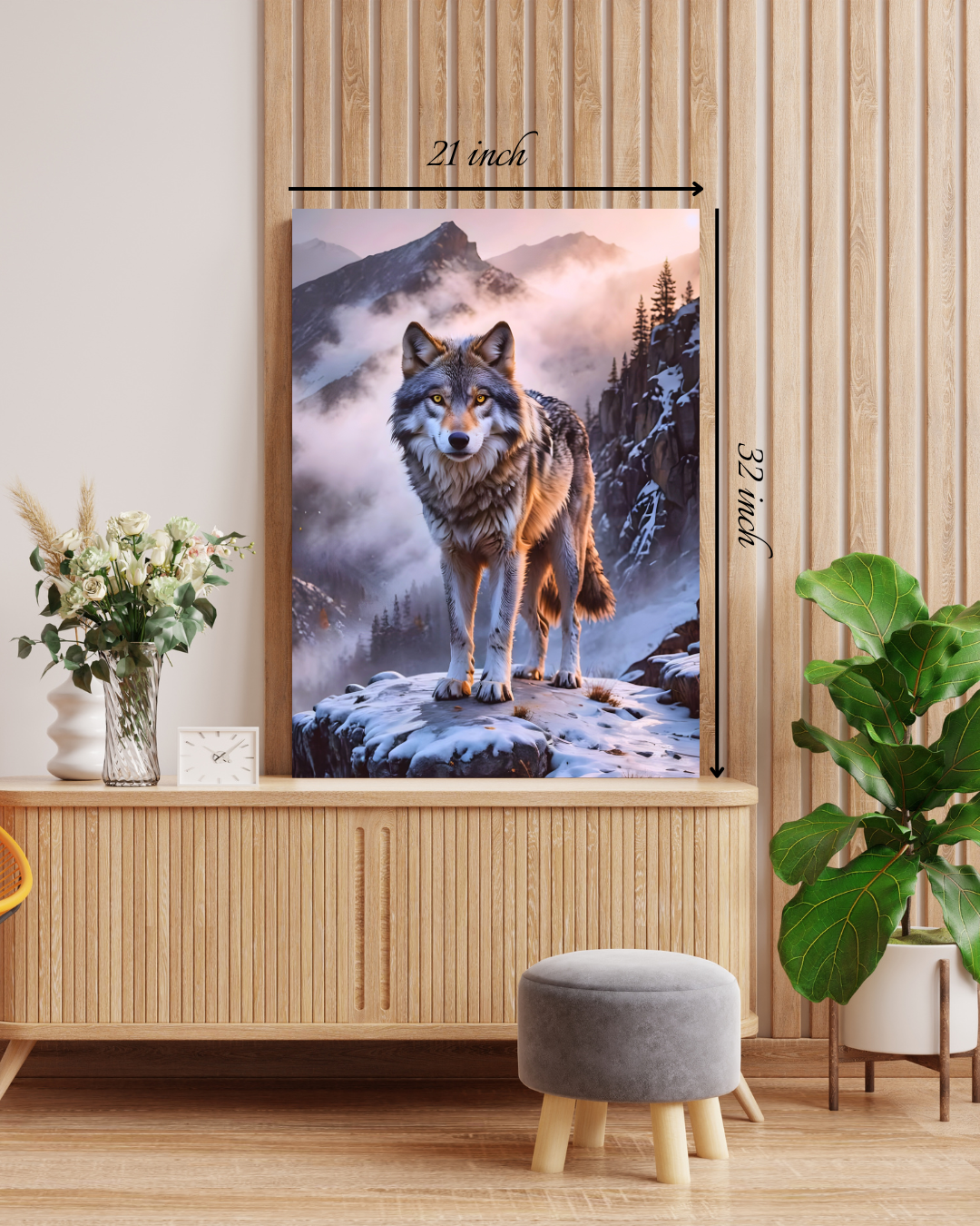 Majestic Wolf In The Mountain Canvas Print – Beautiful Nature Canvas Print