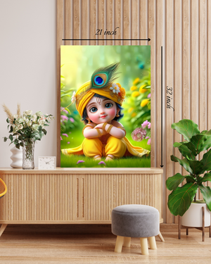Baby Krishna Canvas Print – High Quality Hindu God Wall Art