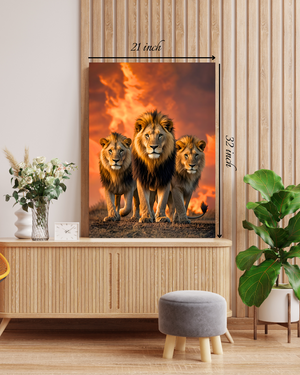 Three Lions Canvas Print – Beautiful Nature Canvas Print