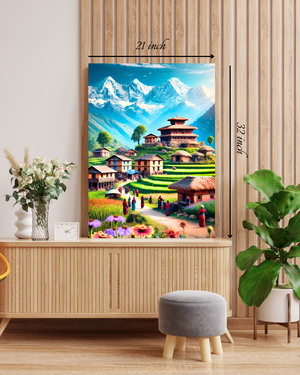 Nepal Village Scenic Canvas Print – High Quality Wall Art