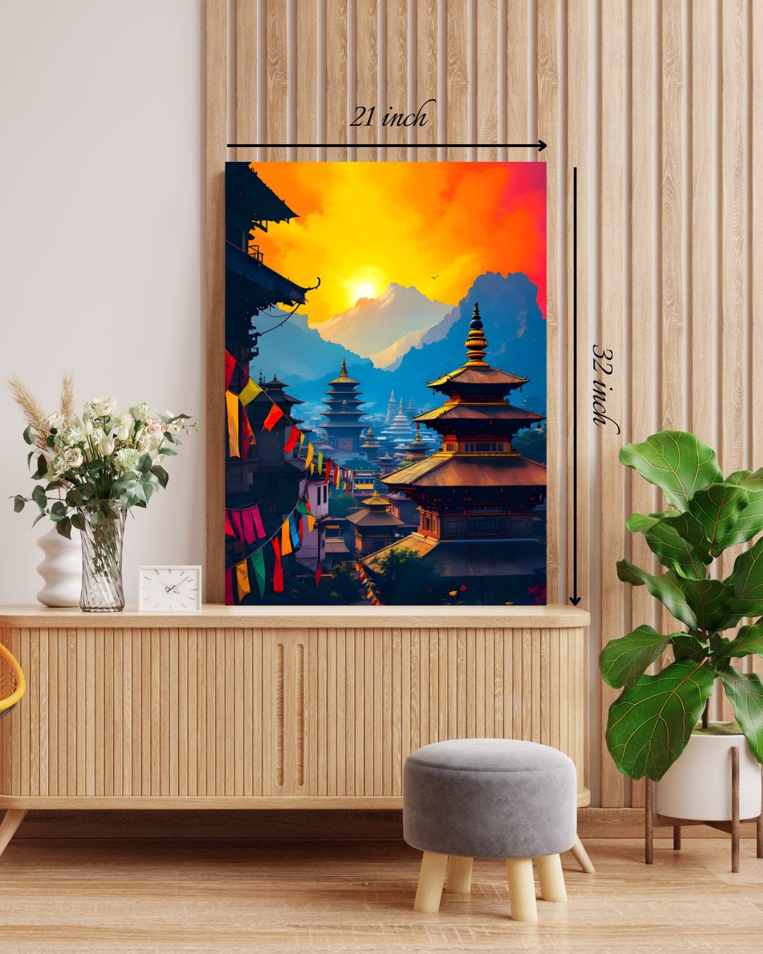 Sunset Over Nepalese Temples' Canvas Print – High Quality Wall Art