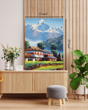 Himalayan Village Canvas Print – High Quality Wall Art