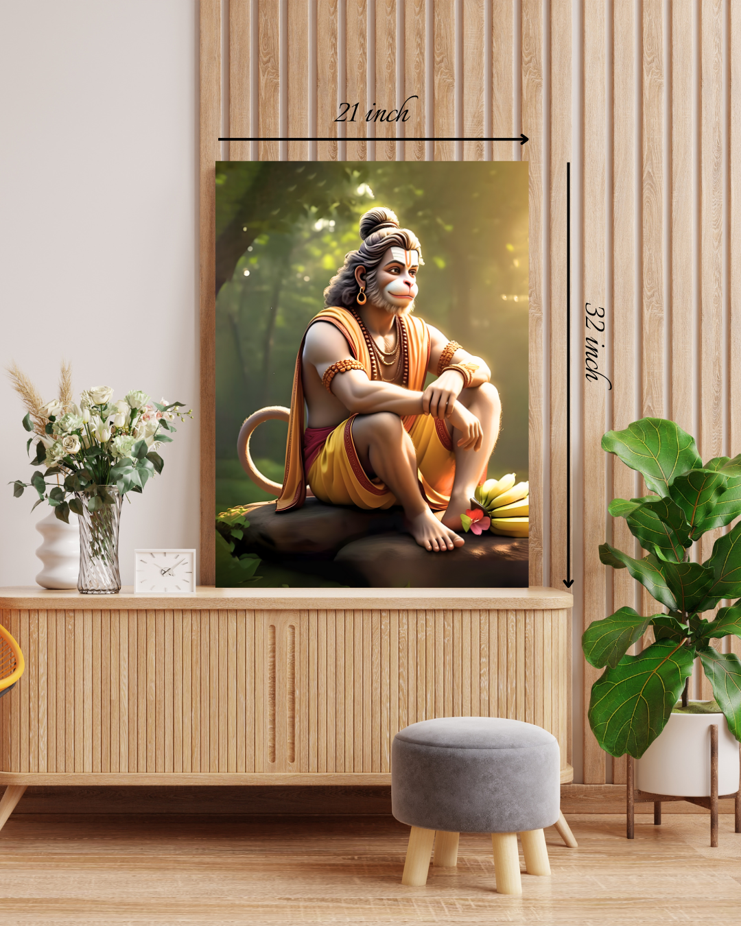 Lord Hanuman Canvas Print – High Quality Hindu God Wall Art