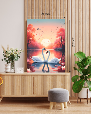 Swans at Sunset Canvas Print – Beautiful Nature Canvas Print