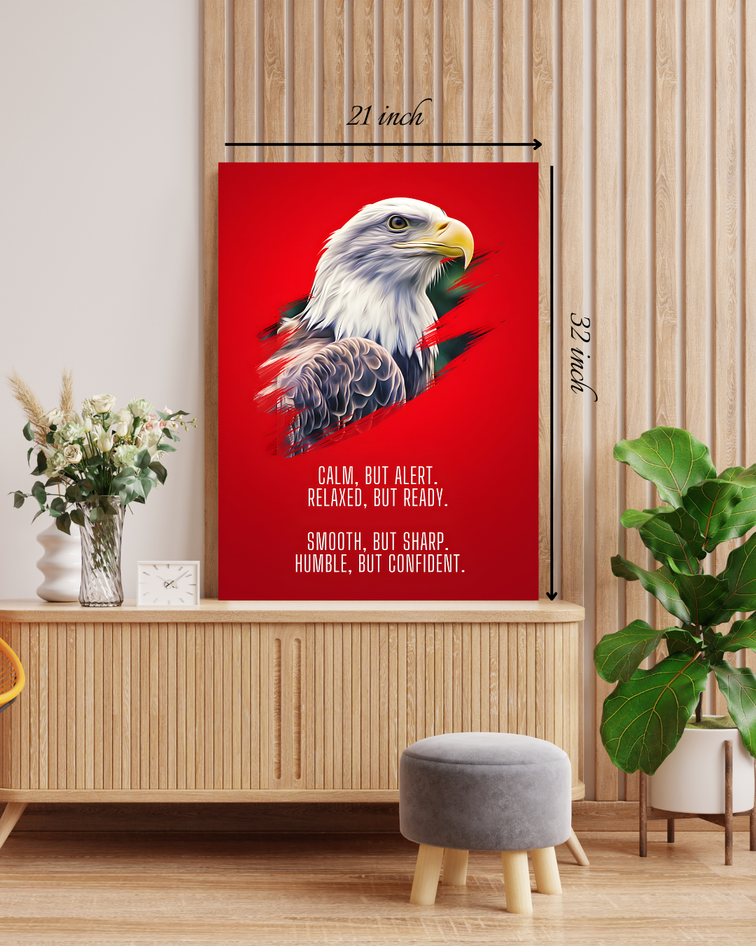 "Eagle Wisdom: Motivational Spirit" Motivational Quote Canvas Print – High Quality Wall Art