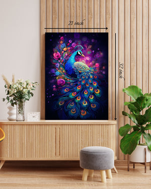 Abstract Peacock Canvas Print – Beautiful Peacock Canvas Print