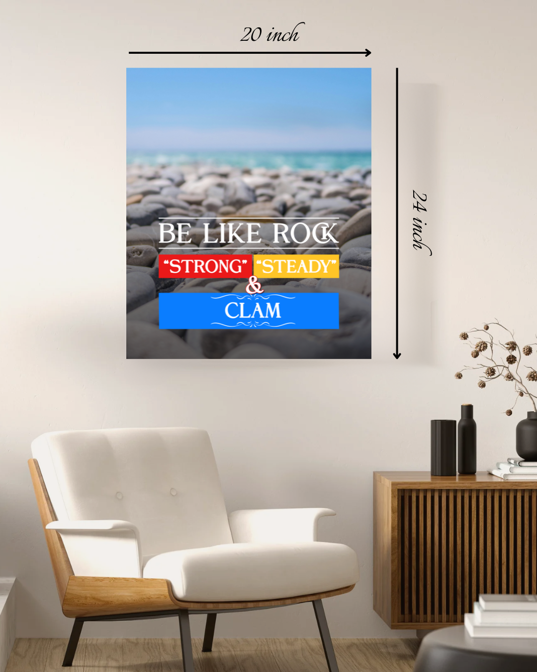 Be Like A Rock - strong, steady, & calm Motivational Quote – High Quality Wall Art