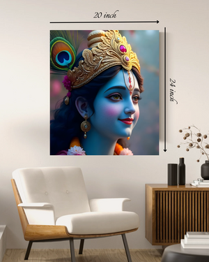 Shri Krishna Canvas Print – High Quality Hindu God Wall Art