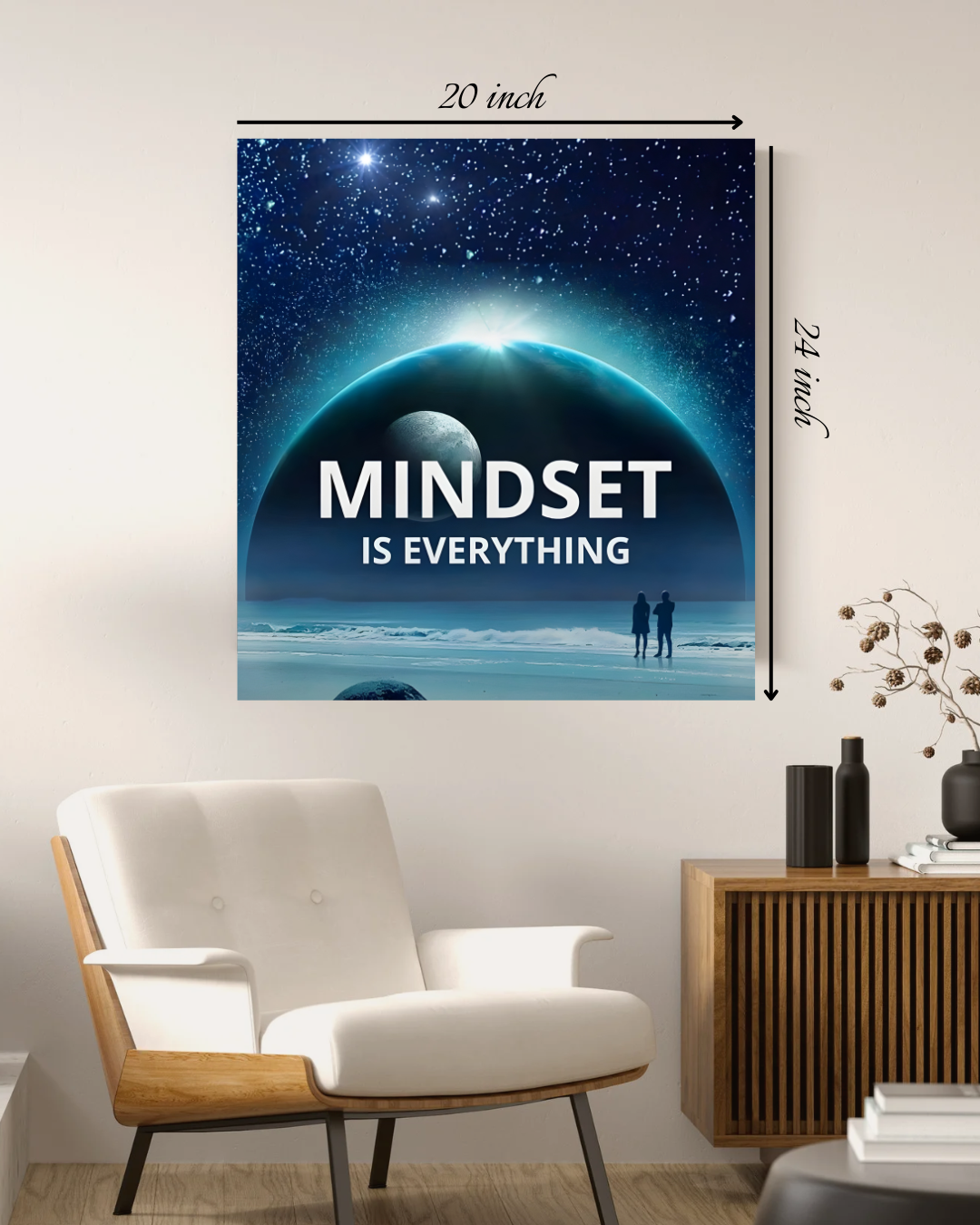 "Mindset Is Everything" Motivational Quote – High Quality Wall Art