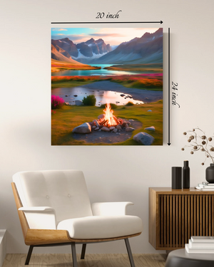 Campfire Landscape Canvas Print – Beautiful Nature Canvas Print
