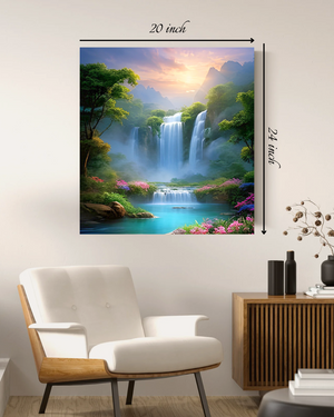 Serene Waterfall Canvas Print – Beautiful Nature Canvas Print