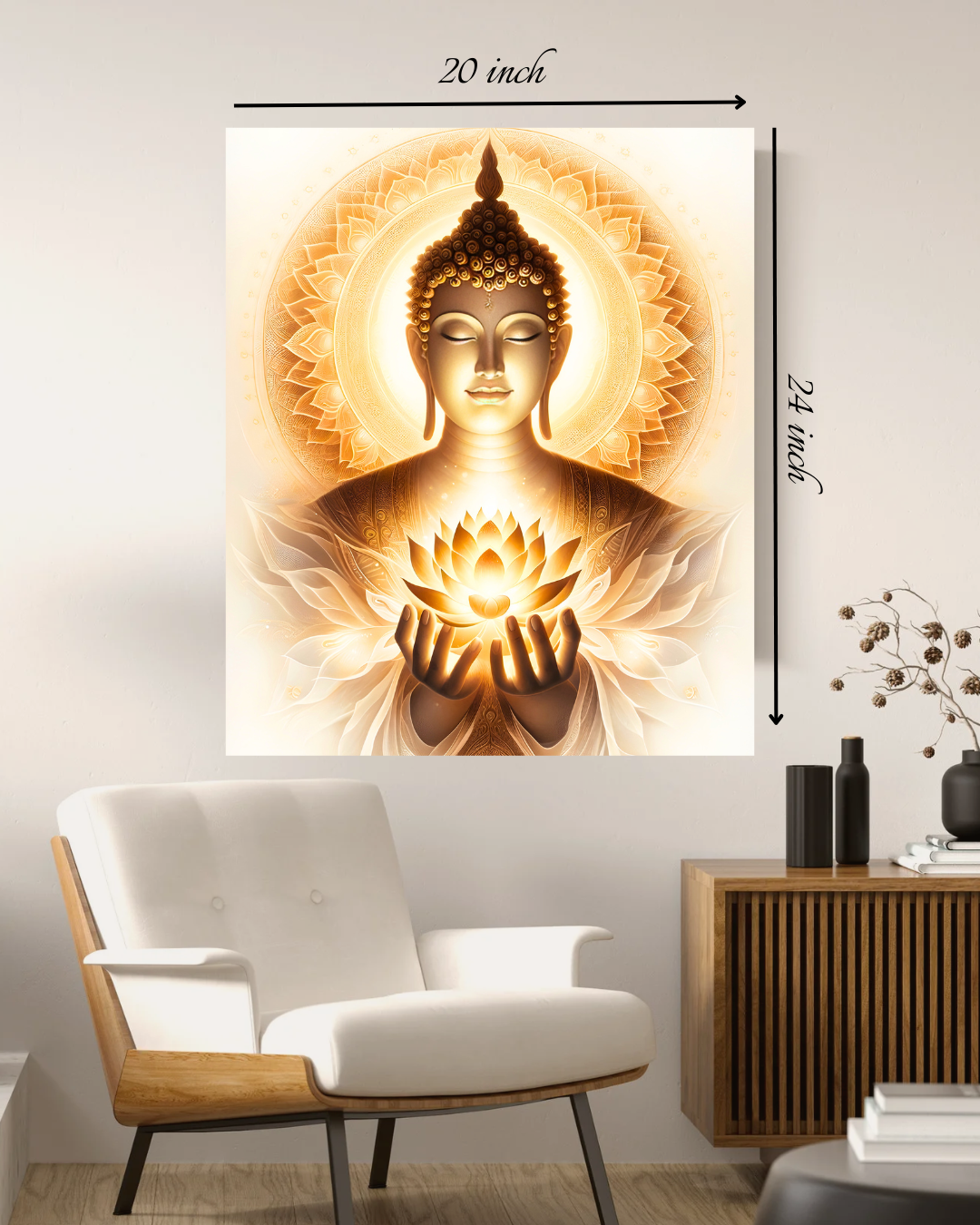 Divine Lord Buddha Canvas Print – High Quality Hindu God Wall Art