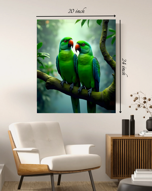 Parrot Couple Canvas Print – Beautiful Parrot Canvas Print