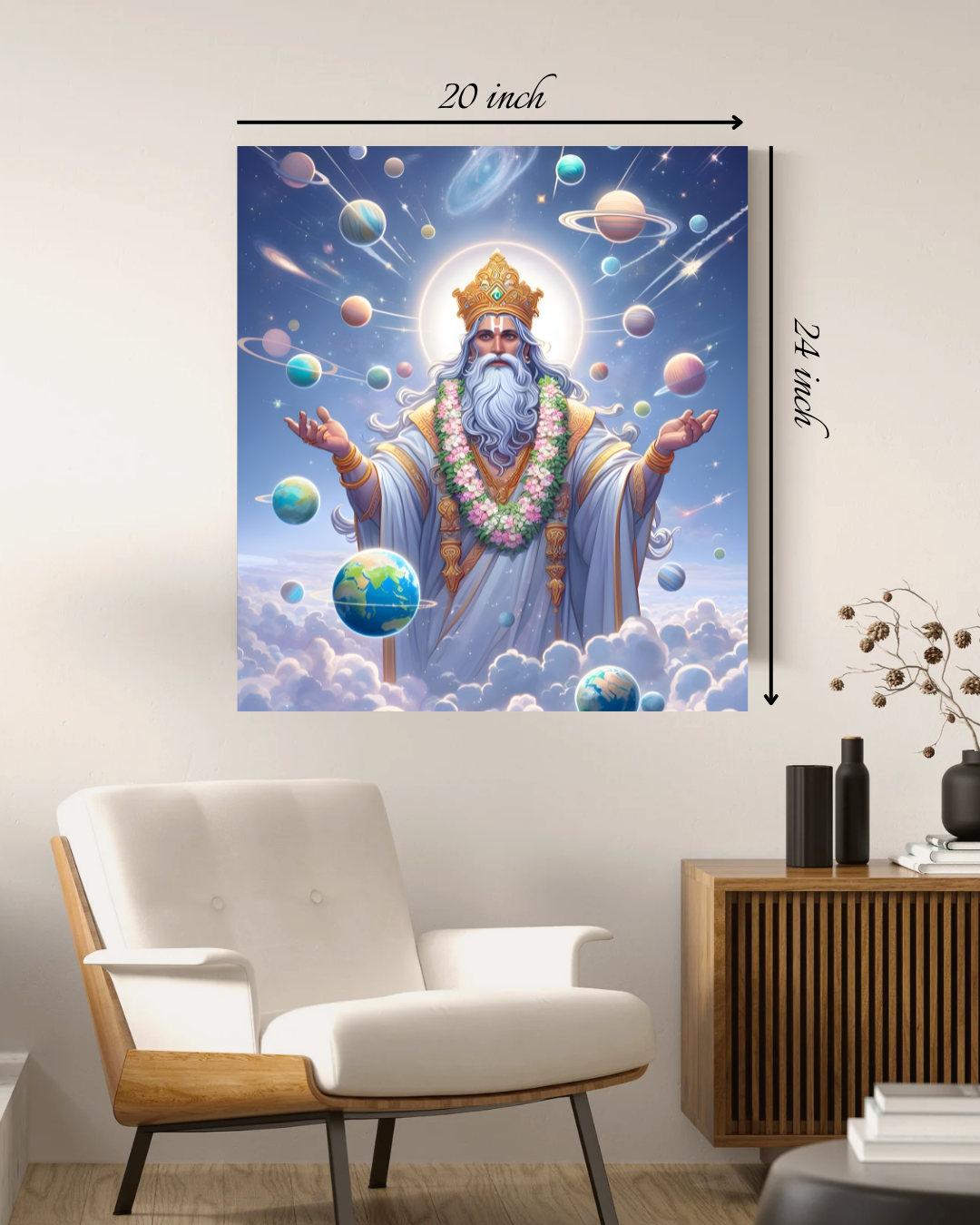 Bramha : Celestial Creator Canvas Print – High Quality Hindu God Wall Art