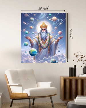 Bramha : Celestial Creator Canvas Print – High Quality Hindu God Wall Art