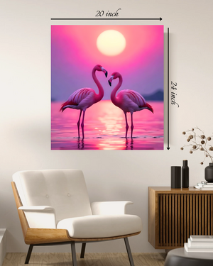 Flamingo Sunset Serenade Canvas Print – Beautiful Nature Canvas Print
