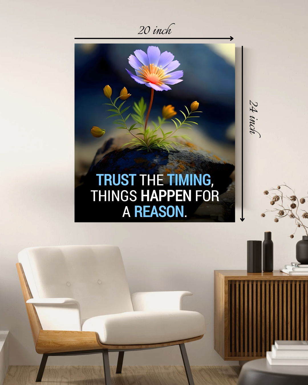 "Trust the Timing" Motivational Quote – High Quality Wall Art