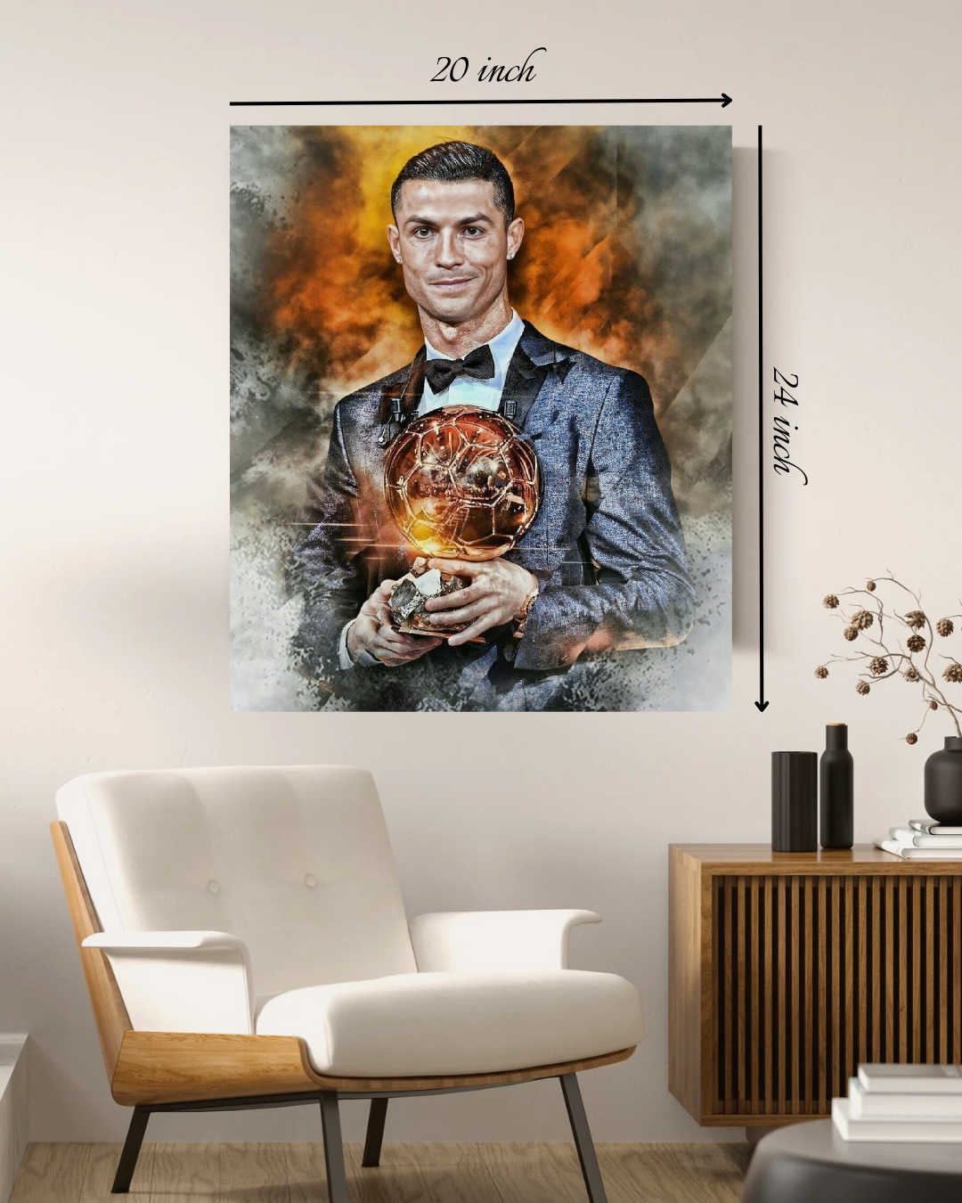 Cristiano Ronaldo Winning Ballon d'Or Canvas Print – High Quality Wall Art