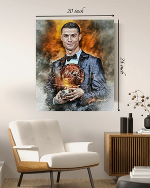 Cristiano Ronaldo Winning Ballon d'Or Canvas Print – High Quality Wall Art